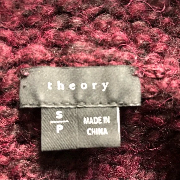THEORY WOMENS ALPACA SWEATER BURGUNDY WINE S - Picture 15 of 15